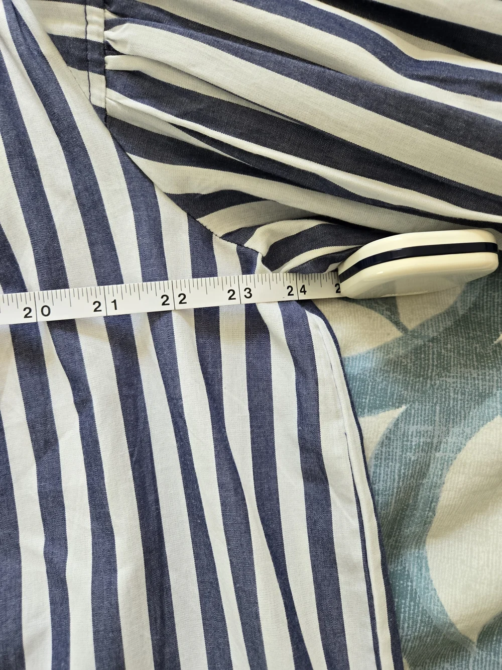 Striped Blue & White Peasant Top - Picture 10 of 12